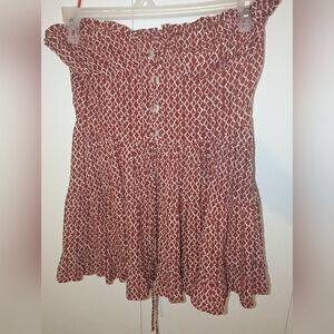 Skylar + Madison Sleeveless Brick Red and White Blouse
